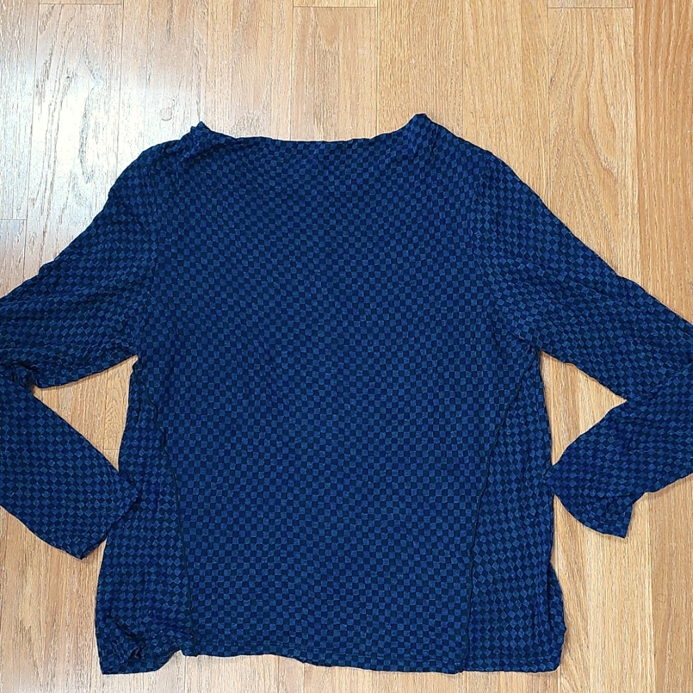 Apropos Womens Large Knit Top Black and Purple Long Sleeve